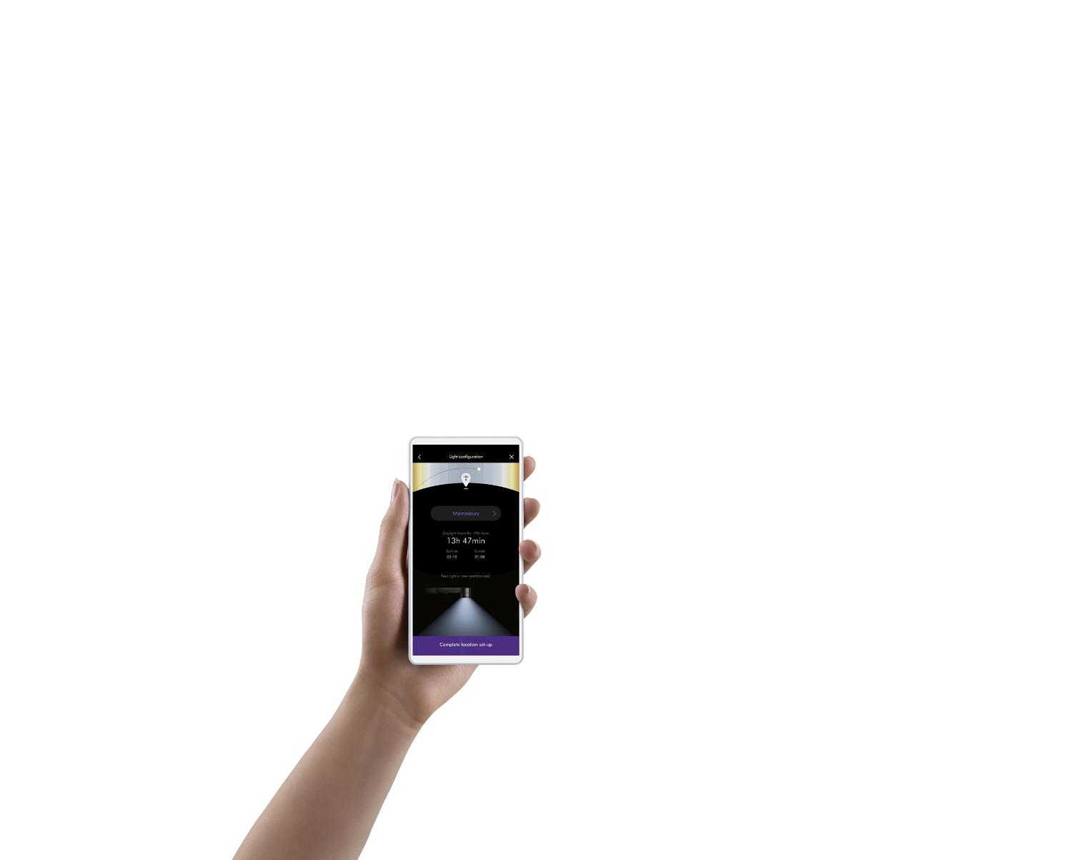 Dyson Link app tracking local daylight